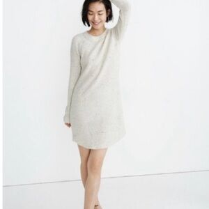 Madewell Curved-Hem Cream Sweater Dress Size Small